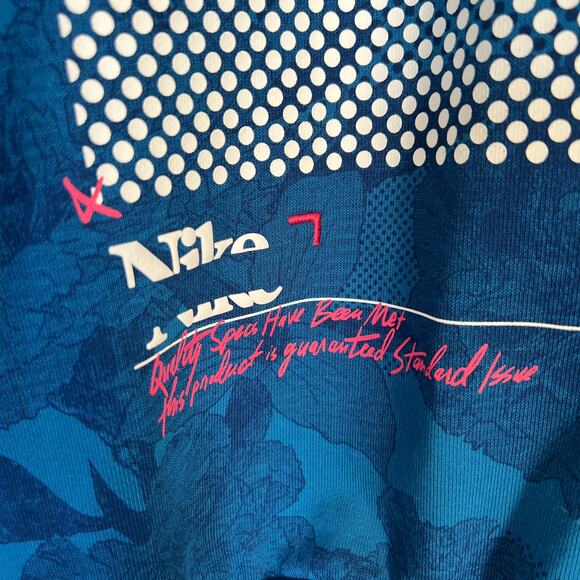 Nike Dri Fit Basketball Hoodie Pullover Halftone Grid Floral Blue Men's Small S - Picture 9 of 15